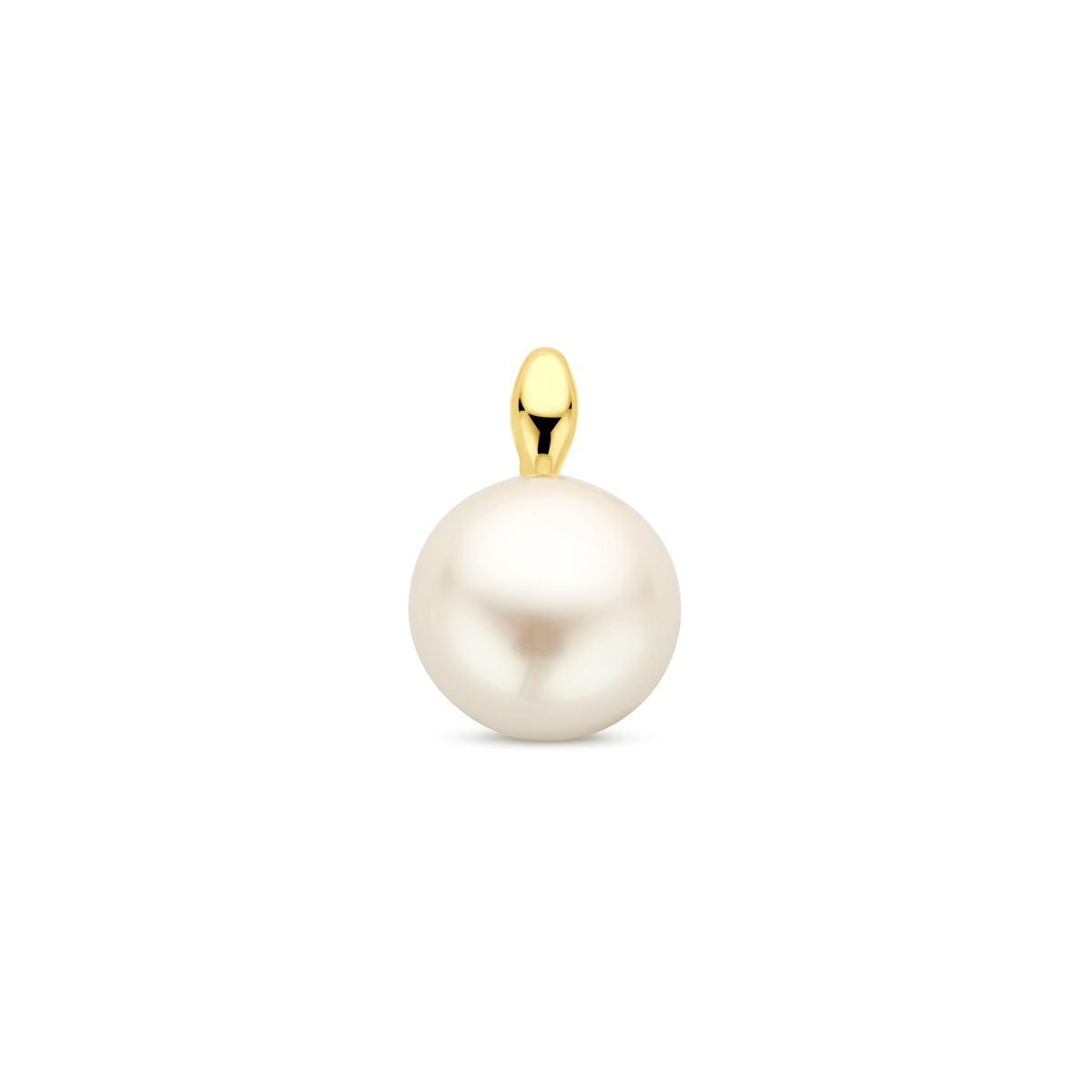 14k Geelgouden hanger uitgevoerd met een pare. De hanger heeft een totale hoogte van 12mm.