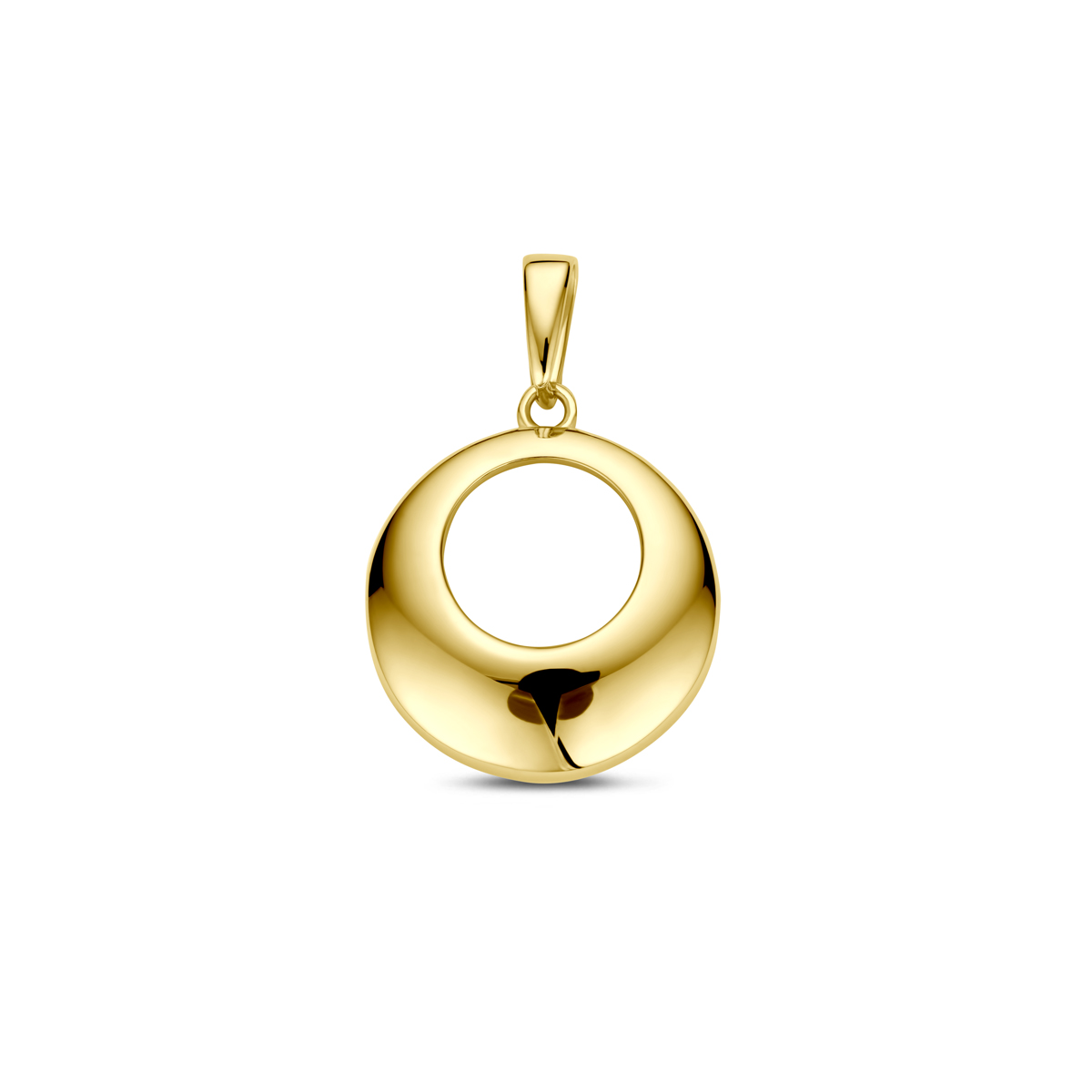 14k Geelgouden hanger met een totale hoogte van 21mm.