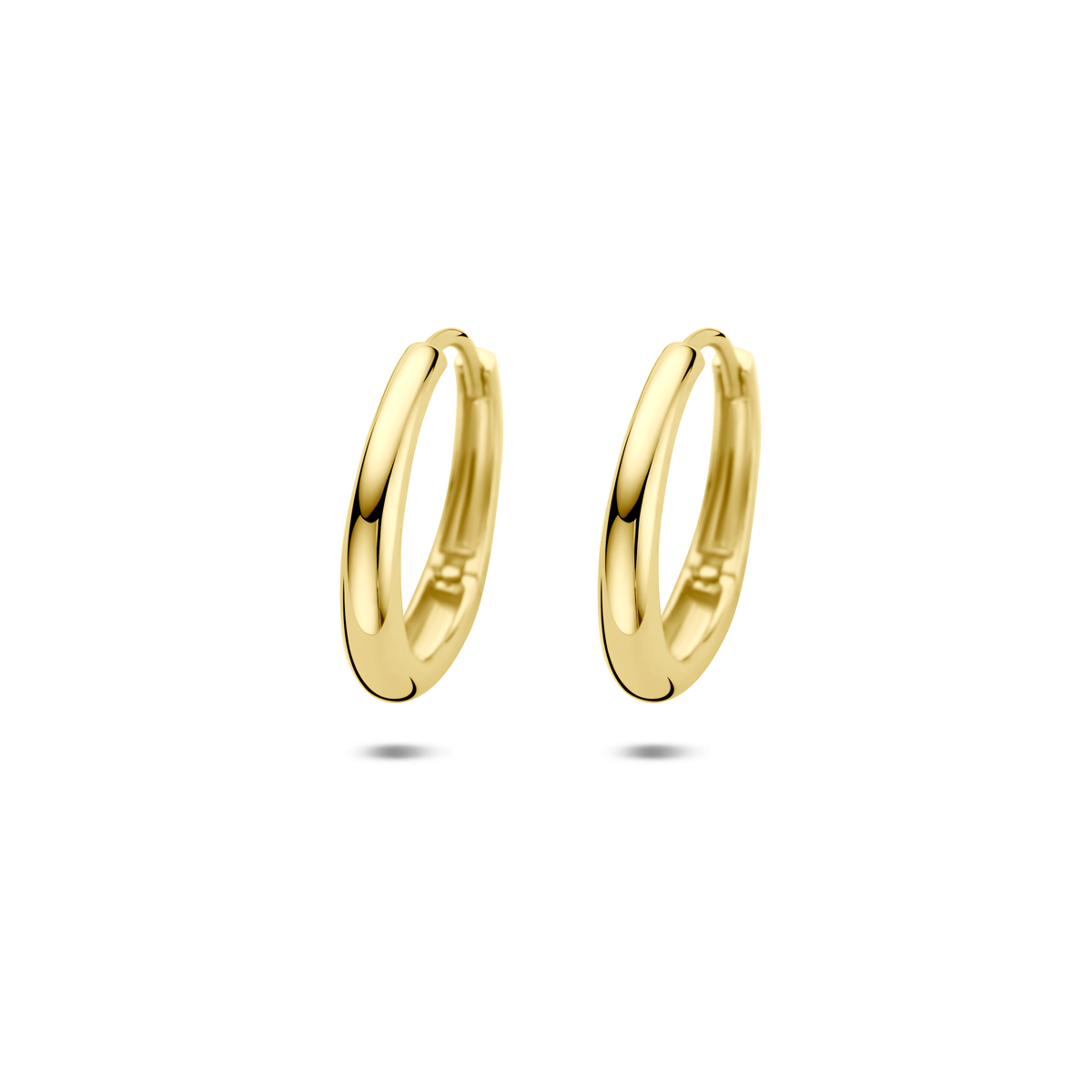 14k Geelgouden klapoorringen met een afmeting van 16x3mm.