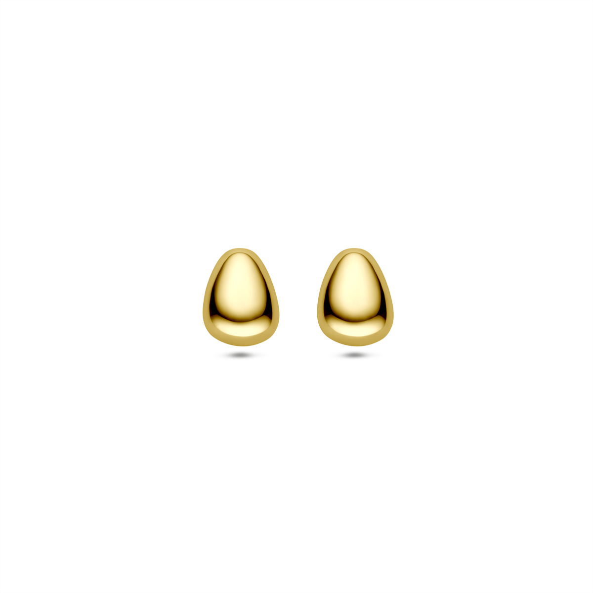 14k Geelgouden oorknoppen met een afmeting van 8x6mm.