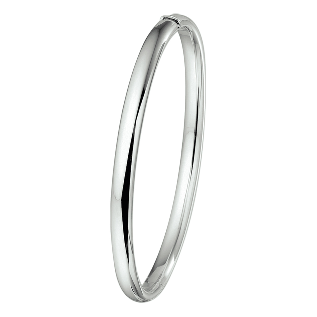 bangle scharnier ovale buis 5 x 60 mm 14K witgoud