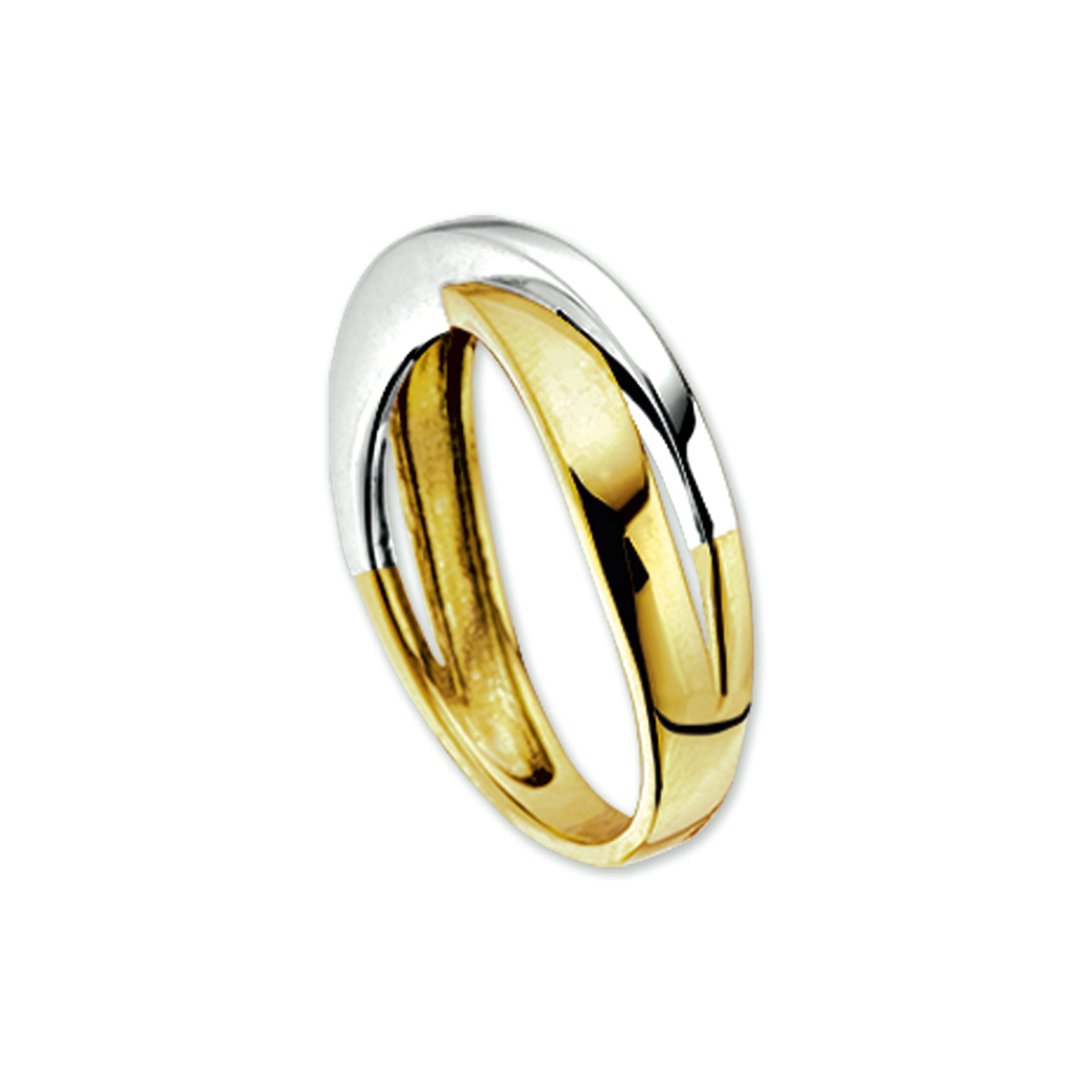 GEEL GOUDEN BICOLOR RING GEEL/WIT