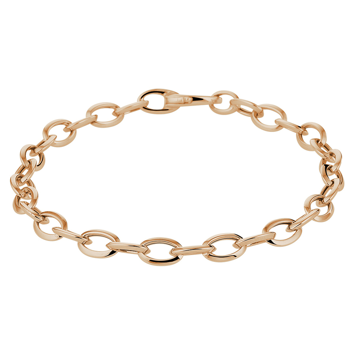 14k Rosegouden anker armband met een draaglengte van 19cm en een schakelbreedte van 5.7mm. De armband heeft een poli afwerking en is uitgevoerd met een stevige karabijn sluiting.