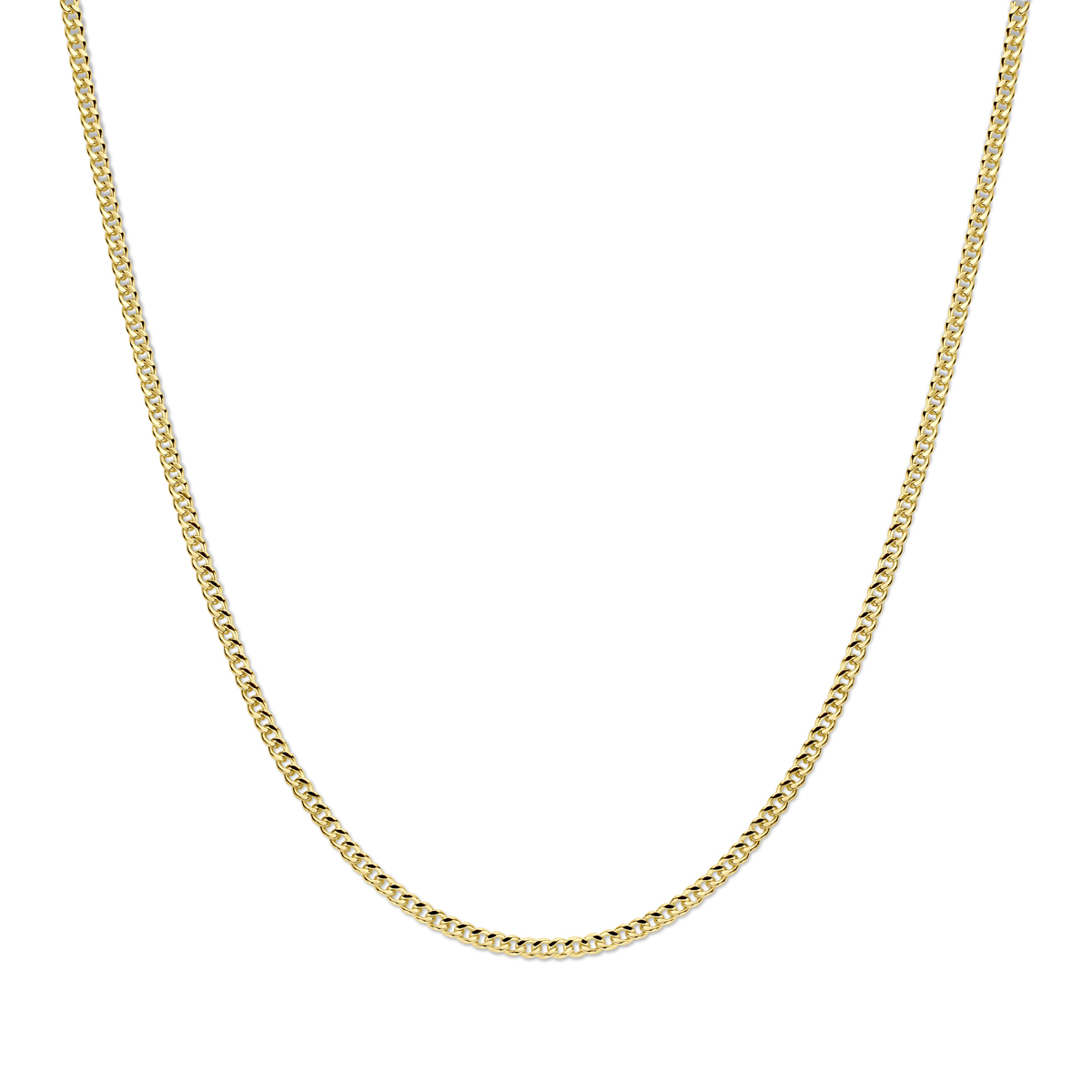 14k Geelgouden met een kern van 925 zilver. De schakelbreedte is 3.7mm. Uitgevoerd met karabijnsluiting.