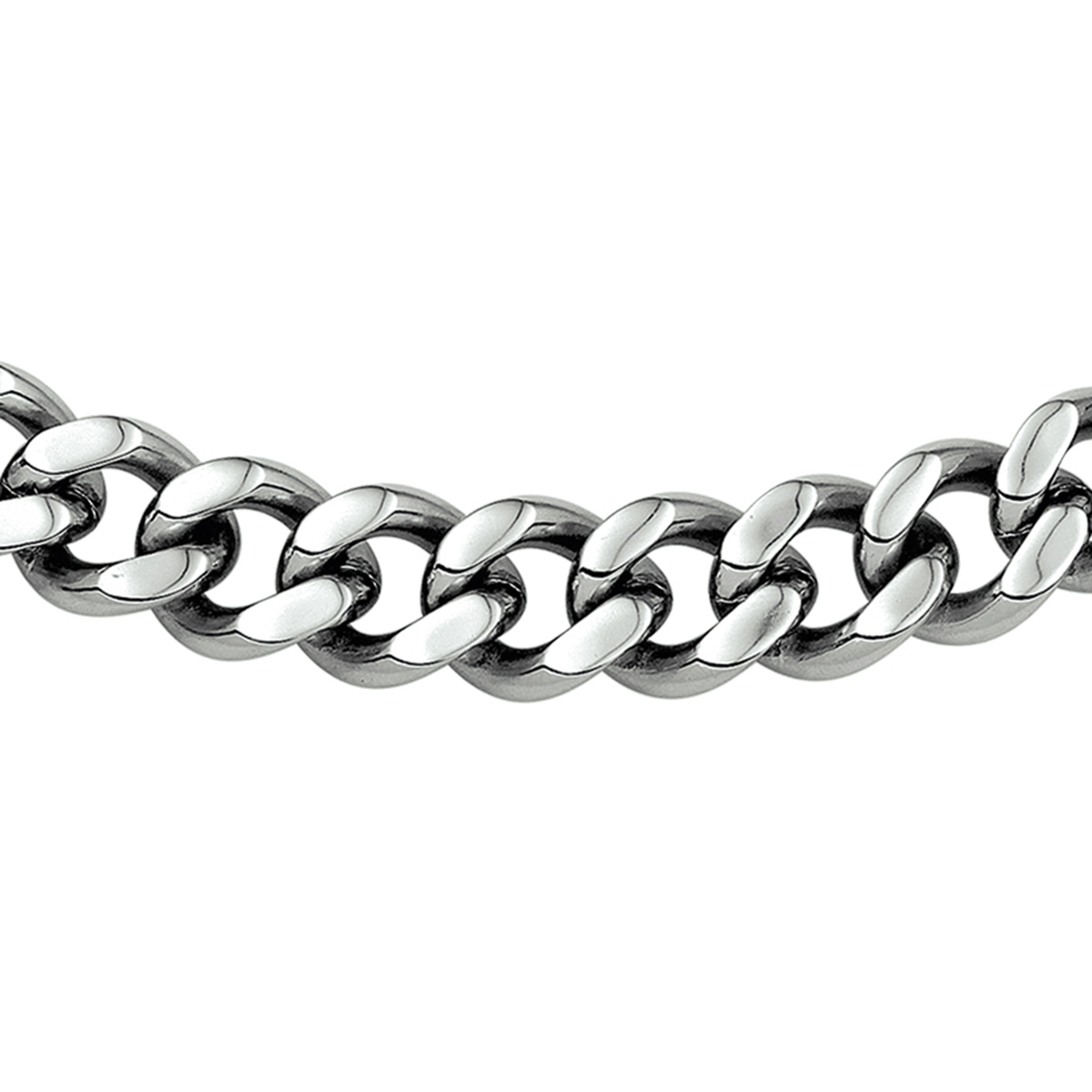Stalen lengte artikel met gourmette schakel. De schakelbreedte is 11.5mm.