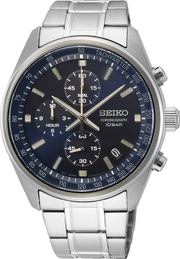 SEIKO CHRONO HEREN HORLOGE SSB377P1 BLAUW
