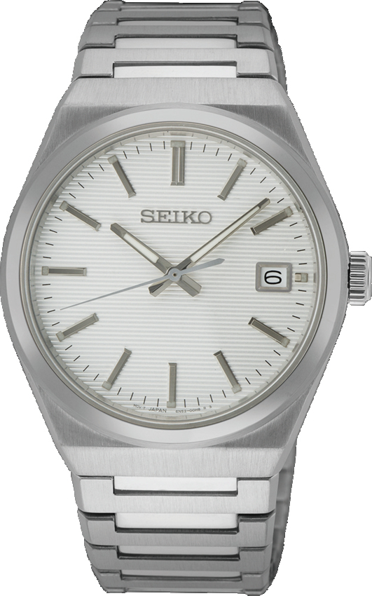Dit is een herenhorloge van het merk Seiko. Het is een analoog horloge gemaakt van staal. De diameter van de kast is 39 mm en de kast is 8.5 mm dik.
De verdere specificaties van het horloge zijn als volgt:
Kastvorm: rond
Kastkleur: zilverkleurig
Kastmateriaal: staal
Bandbreedte: 20 mm
Bandlengte: 254 mm
Sluiting: vouwsluiting met drukker
Wijzerplaatkleur: wit
Glassoort: saffier glas
Waterdichtheid: 10 ATM
Techniek: quartz