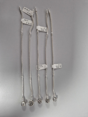 Zilveren armbanden voor Pandora bedels extra lang 21 cm met sierslot Prijs per stuk Op=Op!