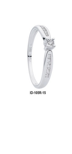 Geelgouden ring met zijstenen 0.15ct TW-SI mt17.5
attentie geelgoud