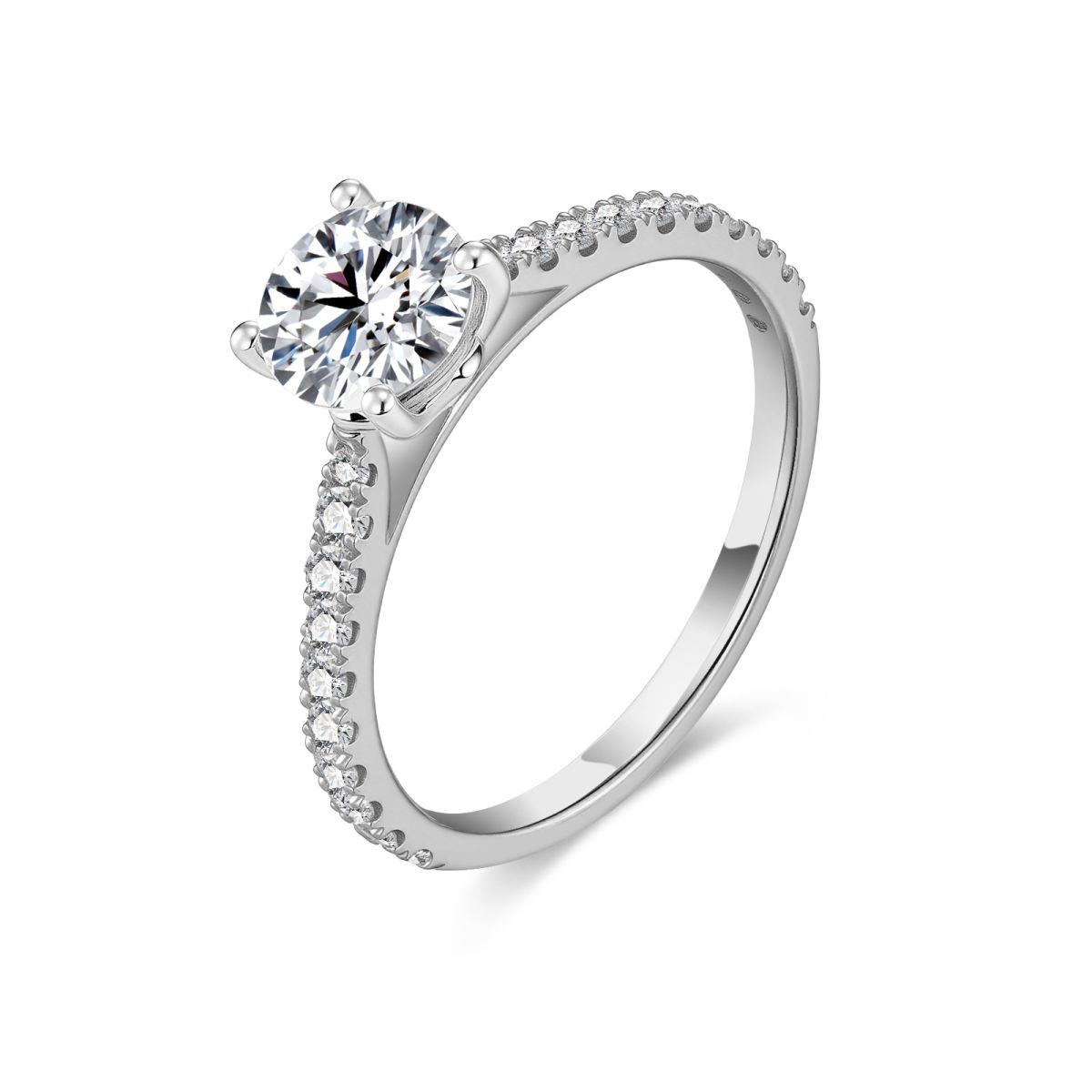 Lab grown Platina Daily Essentials solitaire ring | 2 mm | 1.00+0.29 CT | F/VS