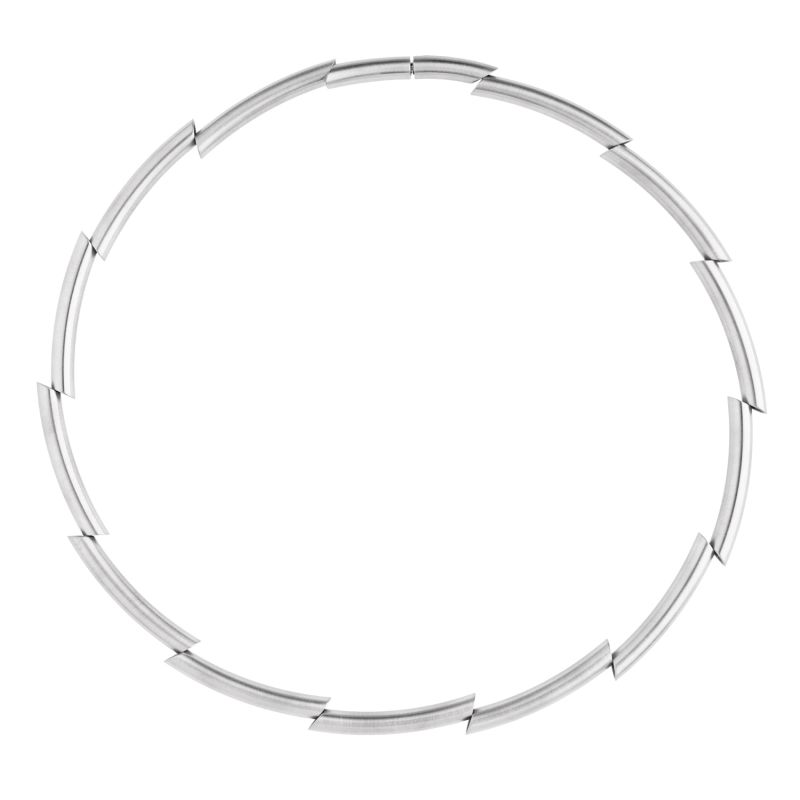 Bijzonder Collier van RVS buisjes. 45 cm