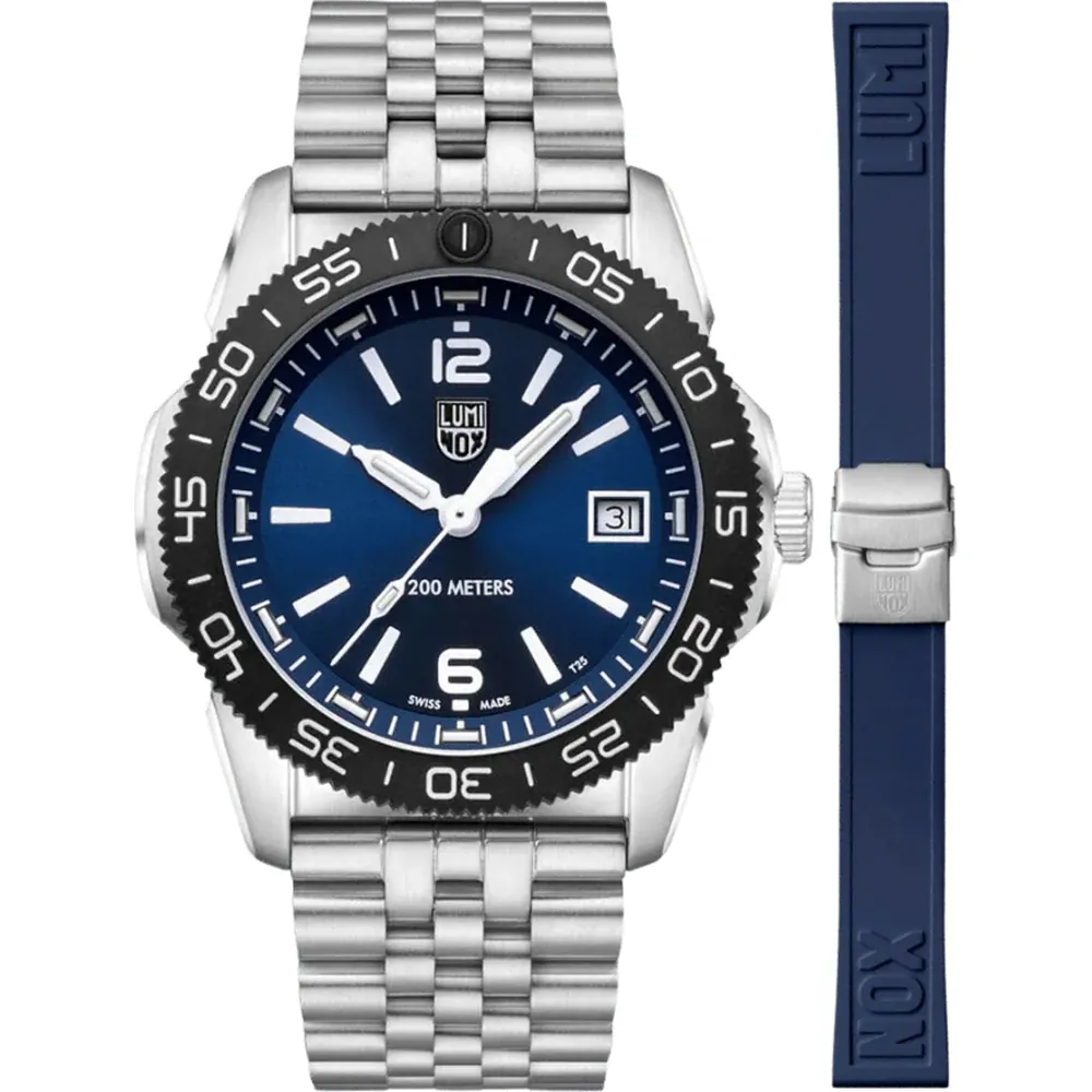 Luminox - Sea Collection. Pacific Diver. Blue/White. Quartz 200m WR Saffierglas + extra band - XS.3123M.SET