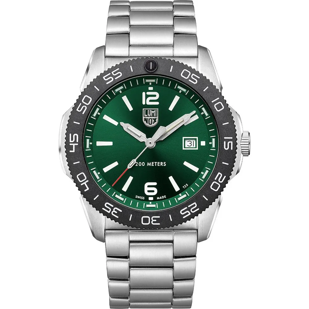 Luminox - Sea Collection. Pacific Diver. Green/White. Quartz 200m WR Saffierglas - XS.3137