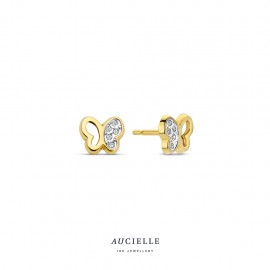 Aucielle oorstekers vlinders goud 18k
