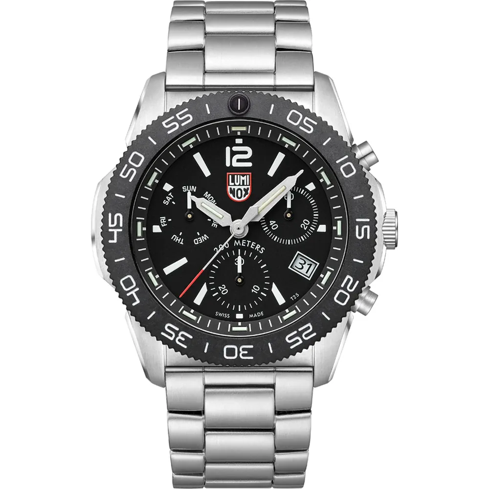 Luminox - Sea Collection. Pacific Diver. Black/White. Quartz Chronograaf 200m WR Saffierglas - XS.3142
