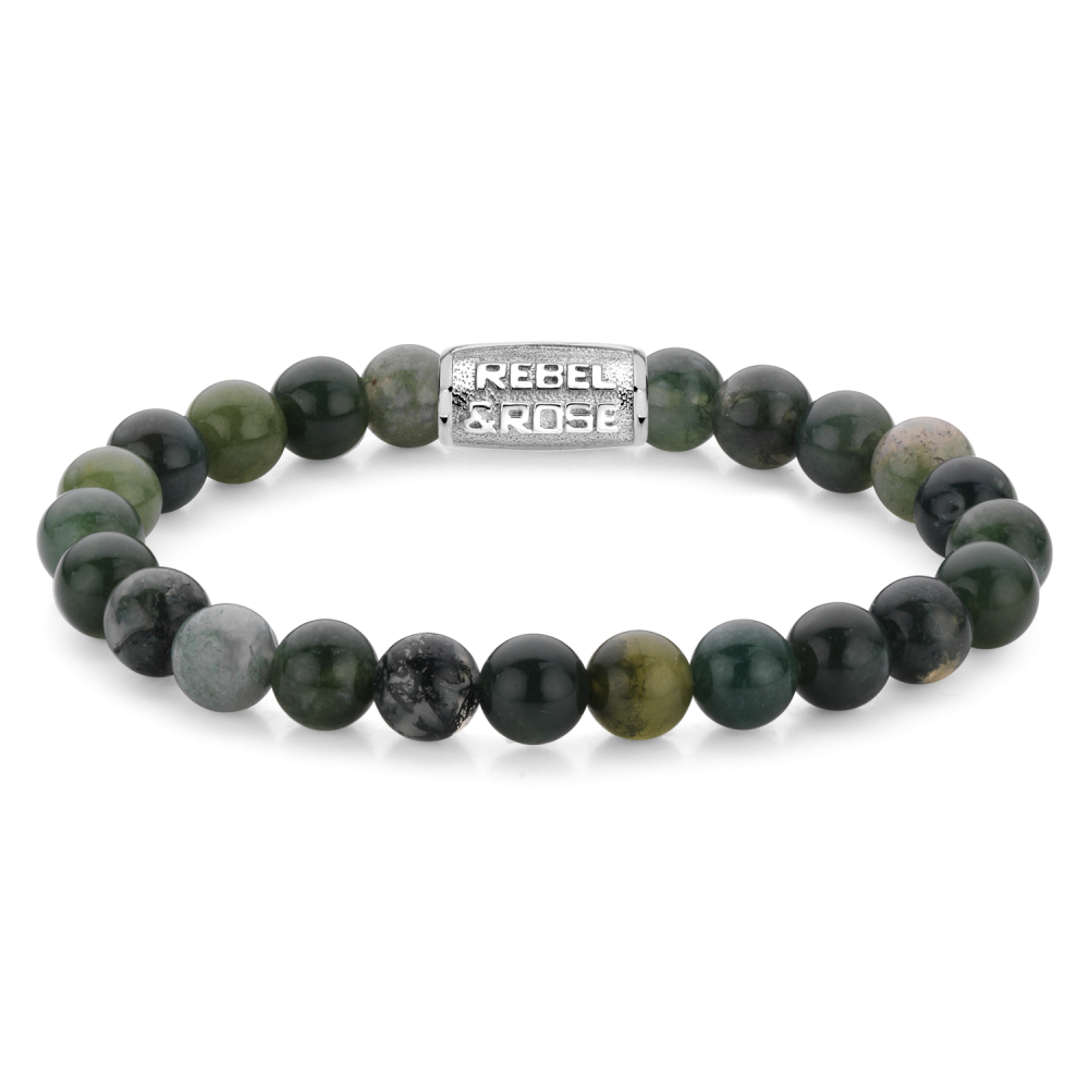 Armband van het merk Rebel & Rose. De armband heeft een hoogwaardige elastische stretch koord, met 8mm van Agaat.