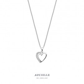 Aucielle  hanger hartje wit goud 18k zirconia
