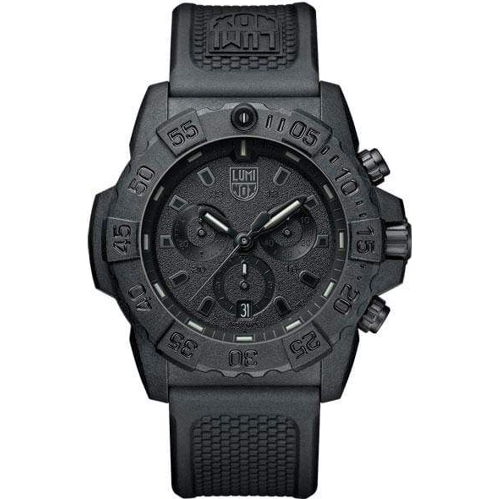 Luminox - Sea Collection. Navy Seal Chronograph. Black/Black. Quartz 200m WR Mineraalglas - XS.3581.BO