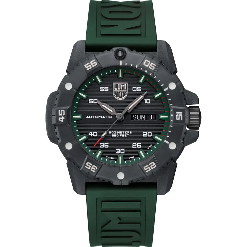 Luminox - Sea Collection. Navy Seal. Master Carbon Seal. Automatic. Black/Green. 200m WR Saffierglas - XS.3877