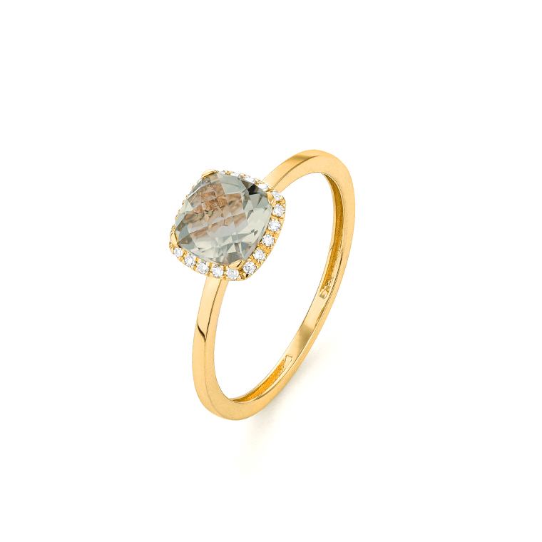 Gouden ring briljant 0.05ct gh/si Amethyst r2880018