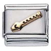 Zoppini - 9mm - muziek symbolen - blokfluit

staal met 18krt. goud
model   : blokfluit zwart emaille
hoogte : 9mm