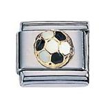 Zoppini schakel voetbal emaille

Metaal     : staal / 18 karaat goud
Kleur       : geel goud
Maten     : 9 mm
Materiaal : Staal, emaille , Goud
Modelnr  : 302.85

