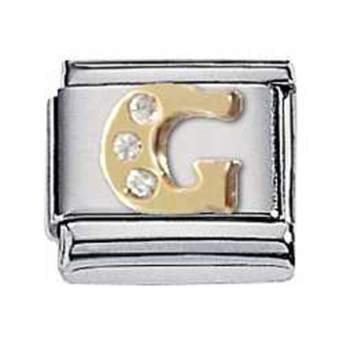 Zoppini goud zirkonia letter G.

Metaal     : staal / 18 karaat goud
Kleur       : geel goud
Maten     : 9 mm
Materiaal : Staal , Zirkonia ,Goud