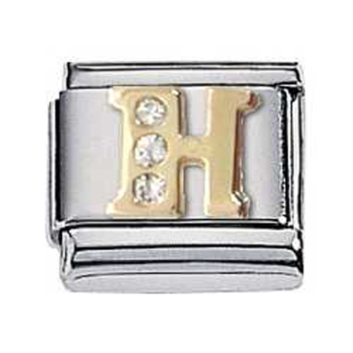 Zoppini goud zirkonia letter H.

Metaal     : staal / 18 karaat goud
Kleur       : geel goud
Maten     : 9 mm
Materiaal : Staal , Zirkonia ,Goud