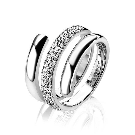 ZINZI ZIR1738-54 Ring 3 banen met Zirkonia