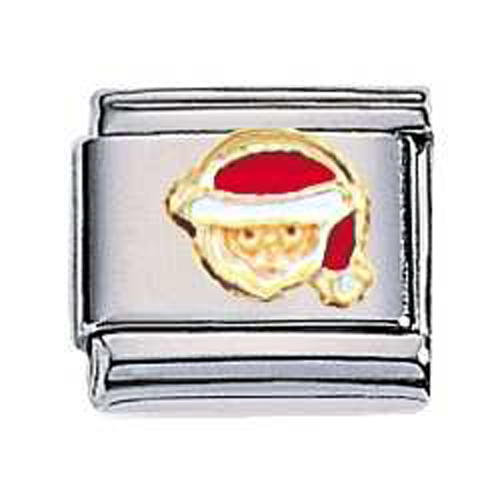 Zoppini kerstman

Metaal     : staal / 18 karaat goud
Kleur       : geel goud,
Maten     : 9 mm
Materiaal : Staal , rood/ wit emaille ,Goud