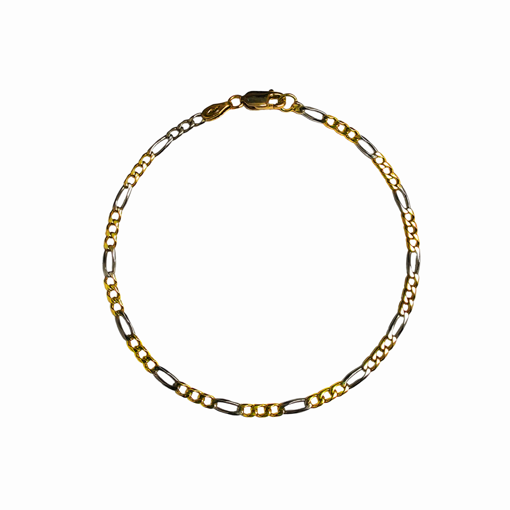 Prachtige 14 kt gouden armband bicolor