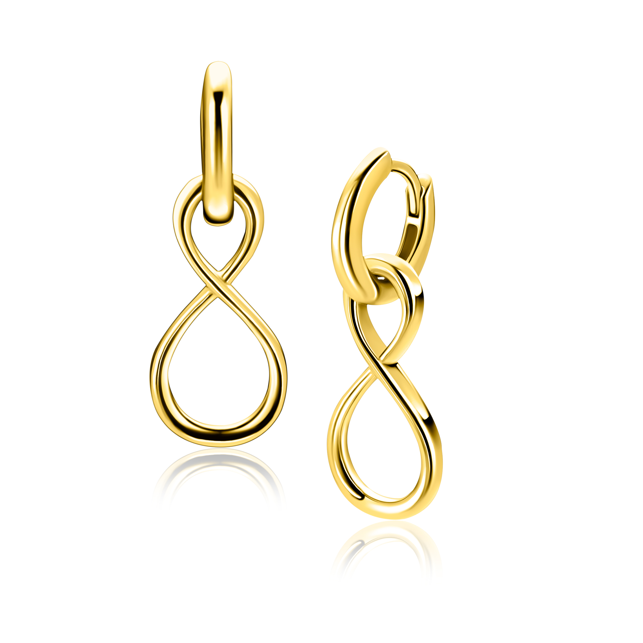 20mm ZINZI gold plated zilveren oorbedels infinity ZICH2717G (zonder oorringen)