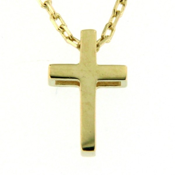 Dit 14 Karaats Geel Gouden Anker Schakel Collier heeft een lengte van 42-45 cm.
De Hanger in de vorm van een Kruis heeft een afmeting van ca. 5.8 x 7.3mm