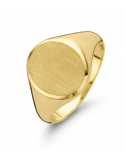 14-karaats geelgouden ring met zilverkern.
