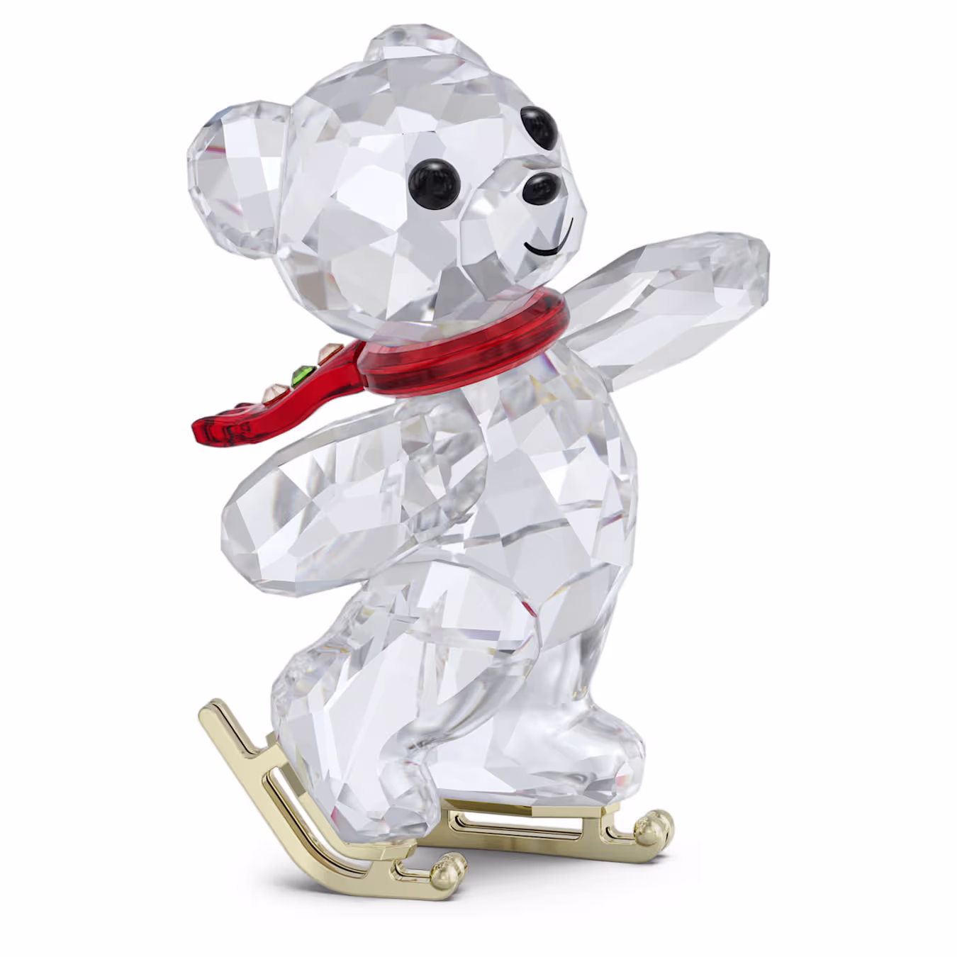 Ter ere van Swarovski’s 130e verjaardag is deze speciale Beer Kris een waar verzamelobject. Het ontwerp is een moderne remake van de klassieke Beer Kris op Schaatsen, die 30 jaar geleden voor het eerst verscheen. Het pronkstuk is vervaardigd met 439 facetten en de delicate details omvatten onder meer schaatsen gemaakt van champagnegoudkleurig metaal en een felrode sjaal versierd met extra flatback kristallen. Beer Kris voegt een vleugje feestelijke vrolijkheid toe terwijl hij uw collectie komt verrijken. Decoratieobject. Geen speelgoed. Niet geschikt voor kinderen jonger dan 15 jaar.
Artikelnr.: 5701787
Formaat: 4.5 x 2.3 x 3.1 cm
Ontwerper:  Stefanie Nederegger
Materiaal:  Kristallen, Metaal met champagnegoudkleurige afwerking
Kleur:  Wit
Collectie:  Kris Bear