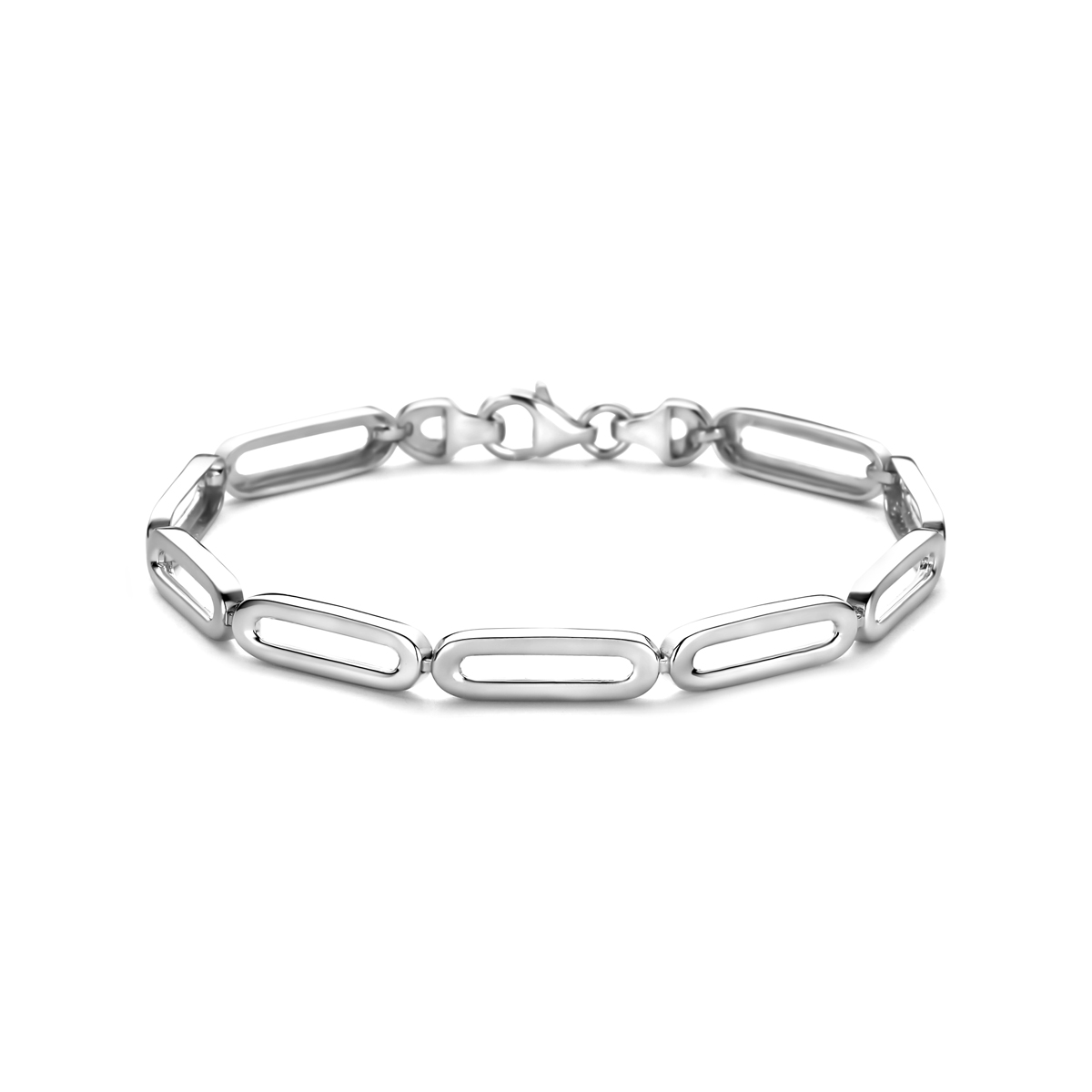  Zilveren armband met ovale schakels mat/glans