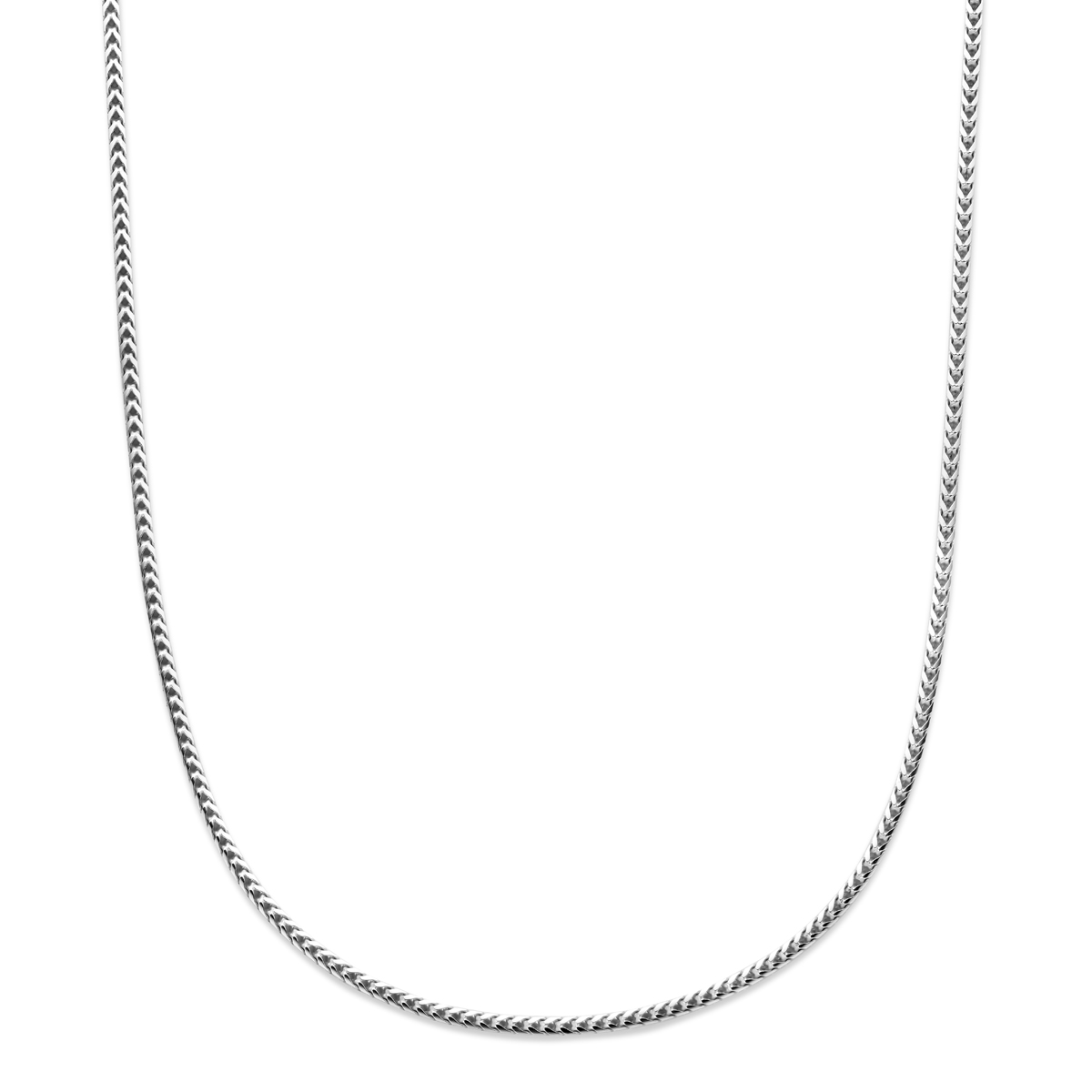 Gerhodineerd 925 zilveren vossestaart collier met een schakelbreedte van 2,8mm. Uitgevoerd met karabijnsluiting.