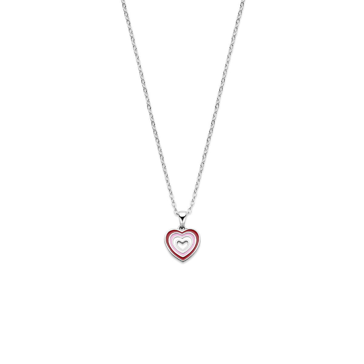 Gerhodineerd 925 zilveren collier uitgevoerd met een hartje. Het collier heeft een draaglengte van 36cm met 3cm extensie.