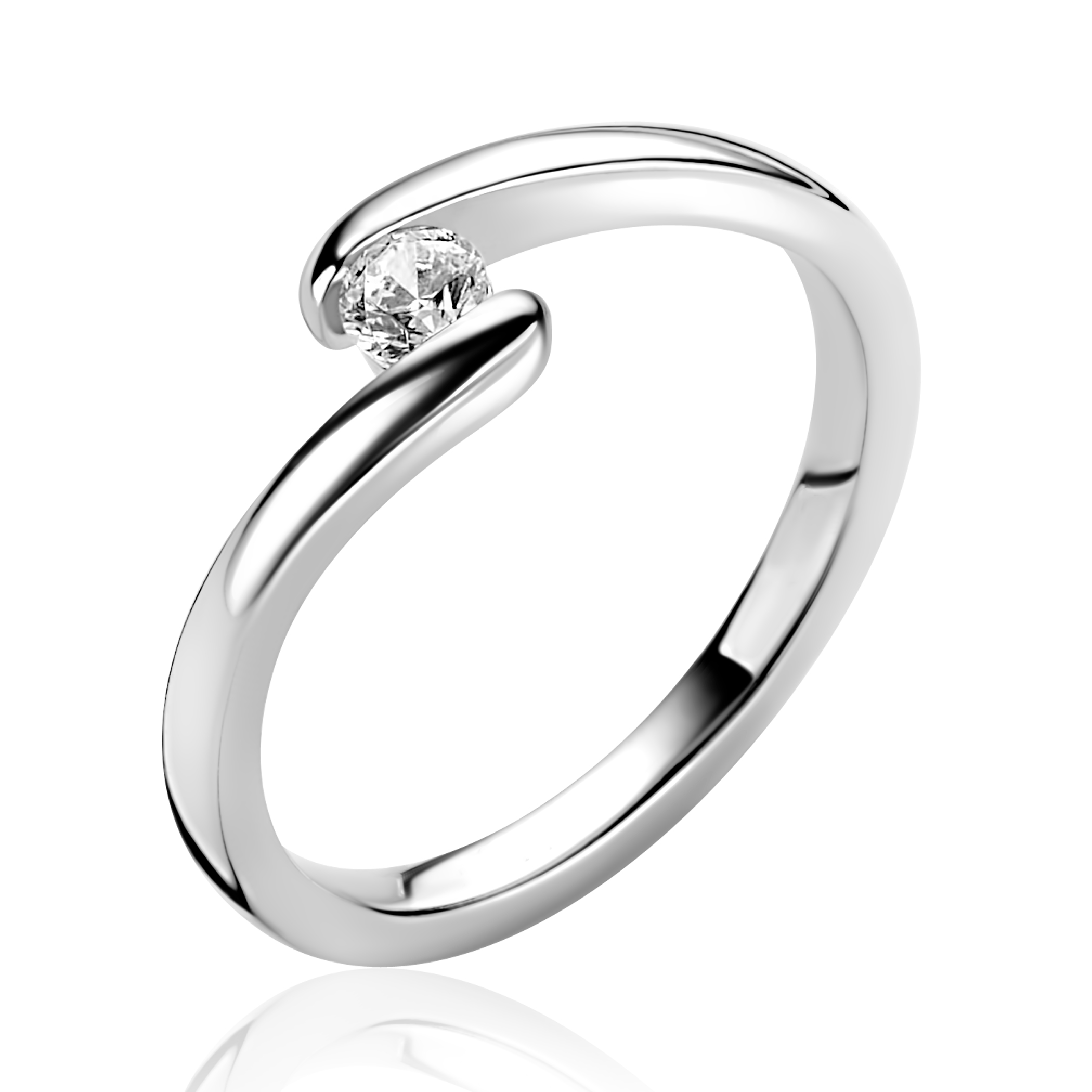 ZINZI Zilveren slagring met zirkonia ZIR2766-54