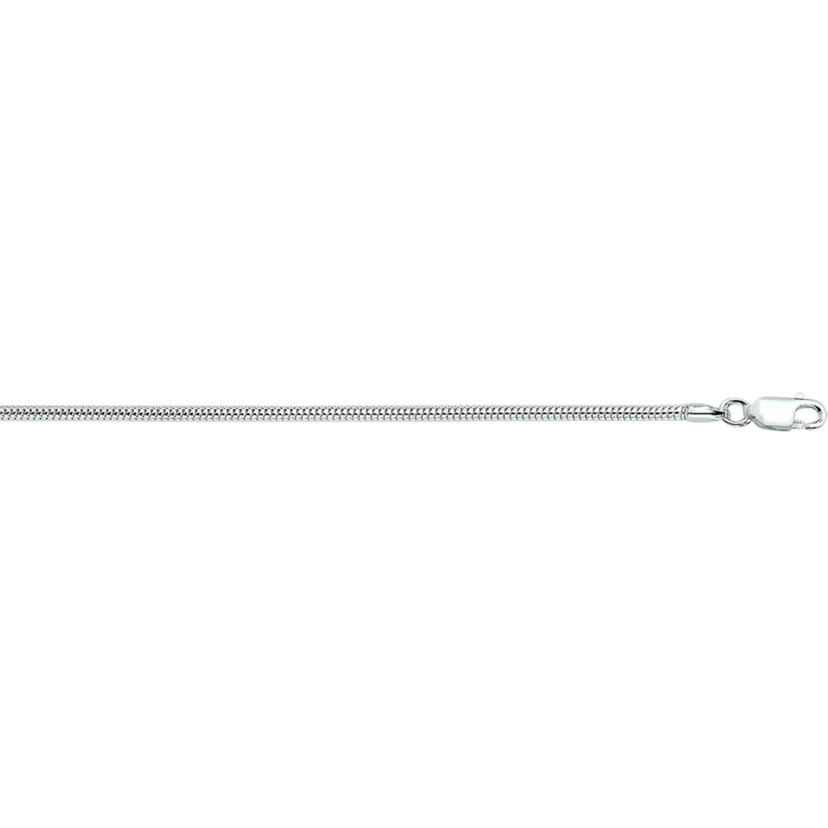Zilver slang collier rond 42cm - 2 mm