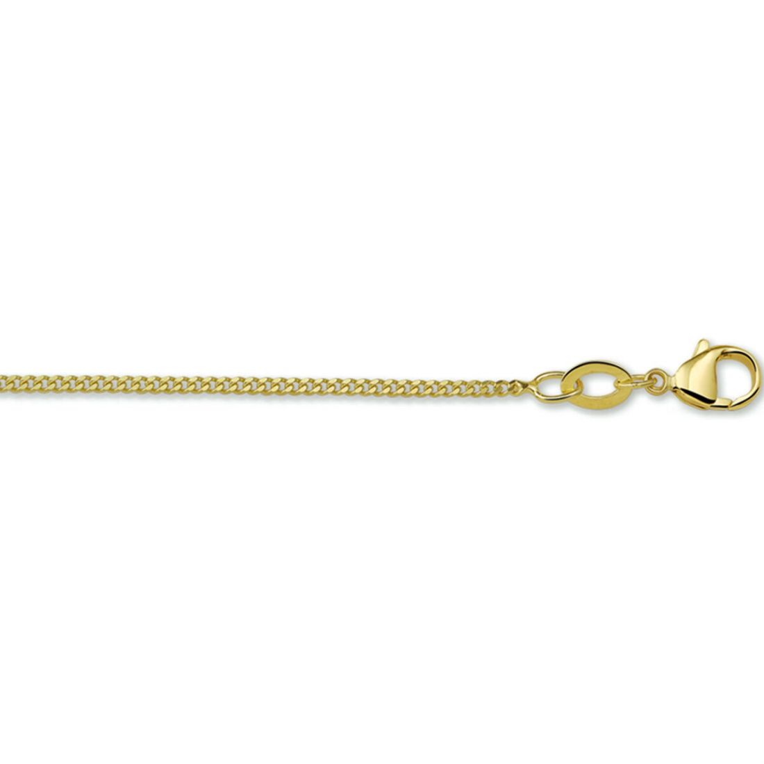 Doublé collier in gourmetschakel met een stevige karabijnhaak sluiting.