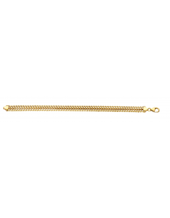 gouden Fjory armband met zilveren kern, dubbel gourmet 6mm 18cm