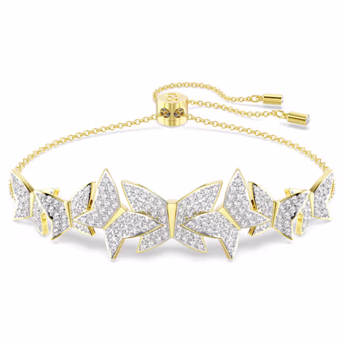 Deze elegante armband is geïnspireerd op fladderende vlinders en geeft elke look een uniek accent. Dit vrouwelijke ontwerp met goudkleurige toplaag en delicate vlindermotieven in glinsterende pavé is afgewerkt met een eenvoudig te verstellen schuifsluiting. Een tijdloze aanvulling op u sieradendoos en ideaal als cadeau voor uzelf of een dierbare.
Artikelnr.: 5736072
Collectie:  Idyllia Lilia
Maximale lengte: 24 cm
Formaat motief: 1.5 x 5.6 cm
Materiaal:  Kristallen, Goudkleurige toplaag
Kleur:  Wit
Type sluiting:  Schuifbare bal