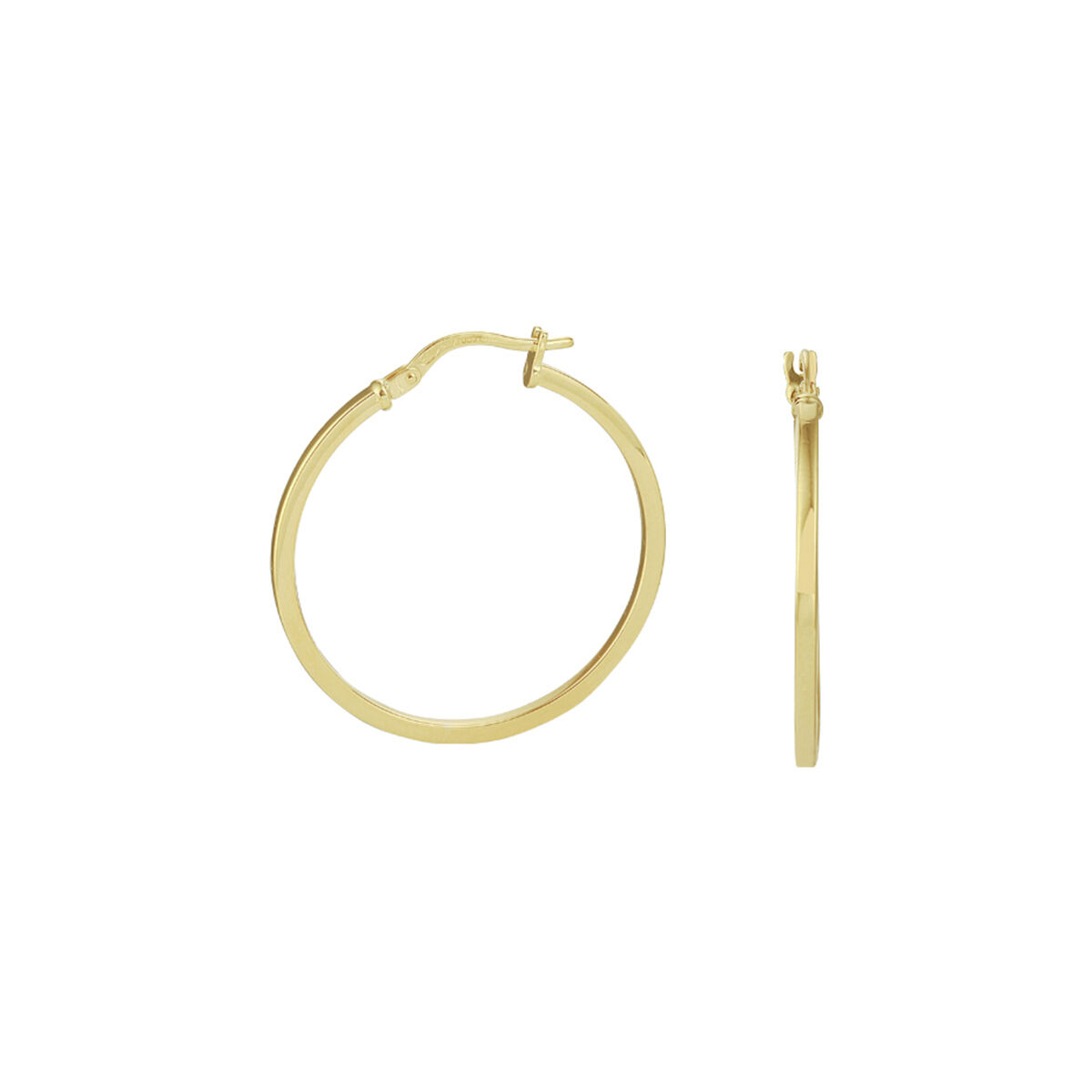 14k Geelgouden oorringen met een 925 zilveren kern. De oorringen hebben een dikte van 1.6mm.
