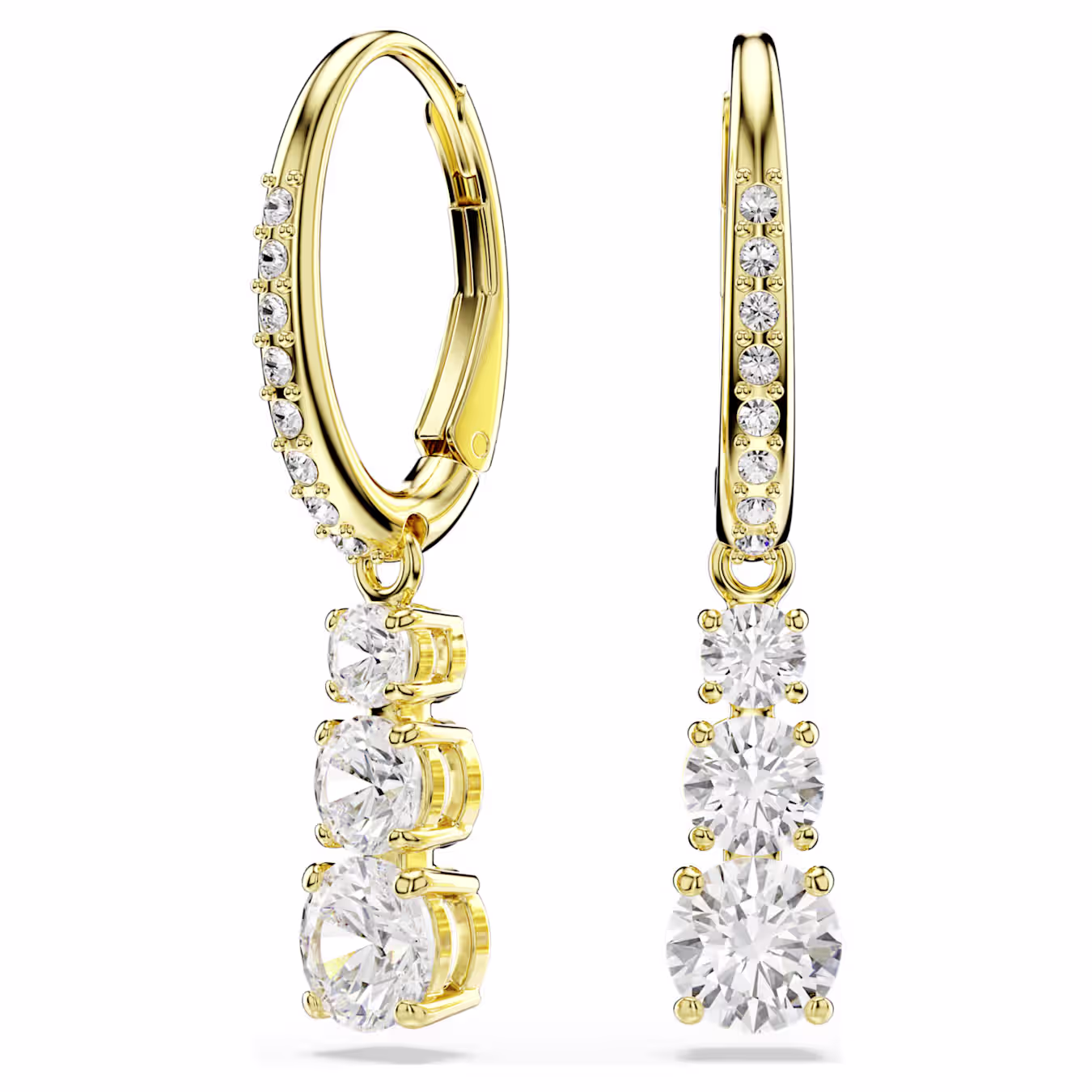 Deze prachtige oorstekers zijn vervaardigd met het eeuwige concept romantiek in gedachten. Elk stuk heeft een trio van heldere Swarovski Zirkonia in een goudkleurige setting, met een schitterende pavé versiering op de ringen. Met hun tijdloze elegantie zullen ze een gekoesterde herinnering worden. Combineer met een bijpassende ketting of ring voor een maximaal effect.
Artikelnr.: 5723300
Collectie:  Stilla Attract
Formaat: 2.7 x 0.5 cm
Materiaal:  Kristallen, Goudkleurige toplaag, Zirkonia
Kleur:  Wit
Gewicht (individueel product):  1.185 g