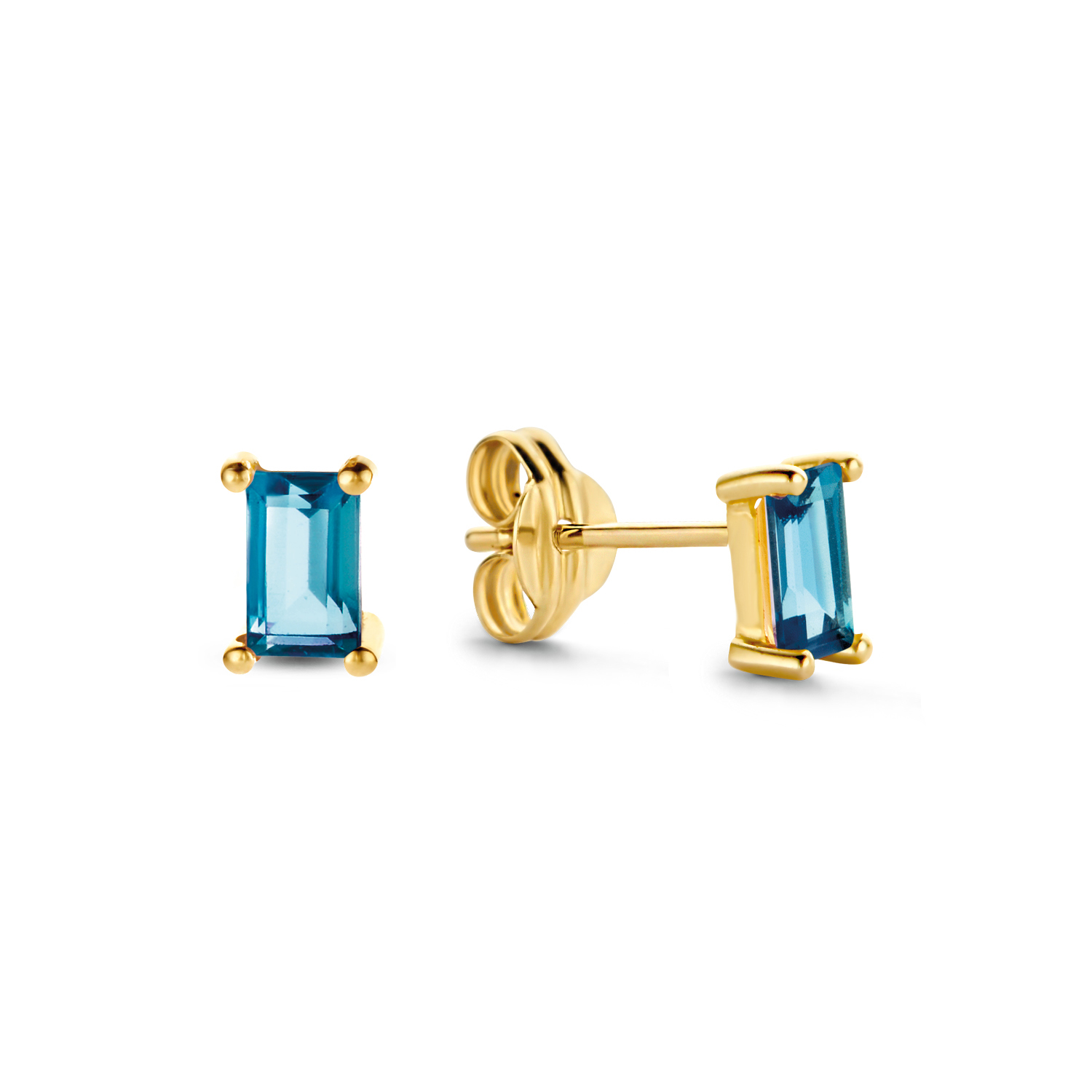 JACKIE GEELGOUDEN OORSTEKER MEDINA TOPAZ