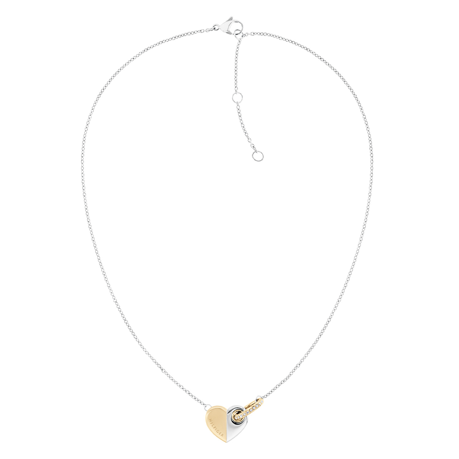Tommy Hilfiger Jewels TJ2780878 Ketting Dames Staal Hart 45cm
Deze ketting van Tommy Hilfiger uit de jewelry serie met nr: TJ2780878 heeft een lieve uitstraling. De fijne anker schakel ketting heeft een bi-color hart met het Tommy logo erop. Het goudkleurige oog is bezet met kristallen. De ketting heeft meerdere tussenogen voor de lengte en sluit met een karabijnslot. De totale lengte is 45cm. Ook leuk te combineren met andere sieraden van Tommy Hilfiger.

Het merk:
Tommy Hilfiger is wereldwijd één van de grootste designer lifestyle merken en is internationaal bekend om haar classic American cool stijl. De sieraden zijn voor dames en heren met een eigen stijl, die niet bang zijn om dit aan de wereld te laten zien.

Specificaties:
- Stalen ketting
- Bicolor hart
- Totale lengte 45cm
- Dames sieraad