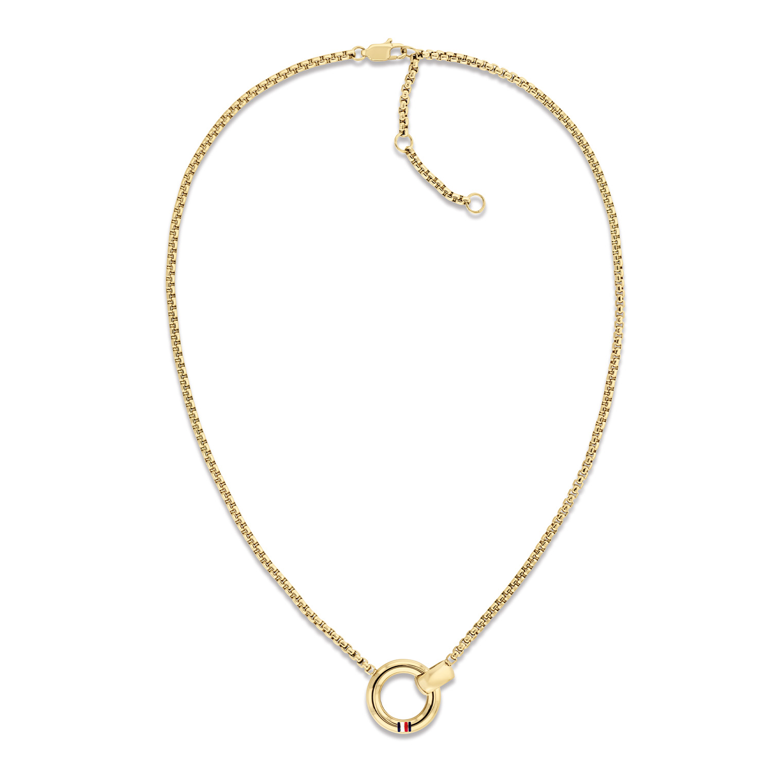 Tommy Hilfiger Jewels TJ2780945 Ketting Dames Staal GP 46cm
Deze ketting van Tommy Hilfiger uit de jewelry serie Circles met nr: TJ2780945 is een fijn model. De goudkleurige stalen dames ketting heeft een fijne schakel met in het midden 2 in elkaar vallende cirkels, een kleine en een grote met daarin het Tommy logo. De ketting sluit met een karabijn sluiting en door het verlengkettinkje met tussenogen is hij op meerdere lengtes te dragen: 42-44,5 en 46cm. Ook leuk te combineren met de bijpassende armband en andere sieraden van Tommy Hilfiger.

Het merk:
Tommy Hilfiger is wereldwijd één van de grootste designer lifestyle merken en is internationaal bekend om haar classic American cool stijl. De sieraden zijn voor dames en heren met een eigen stijl, die niet bang zijn om dit aan de wereld te laten zien.

Specificaties:
- Schakelketting
- Materiaal: Staal GP
- Lengte 46cm
- Dames sieraad