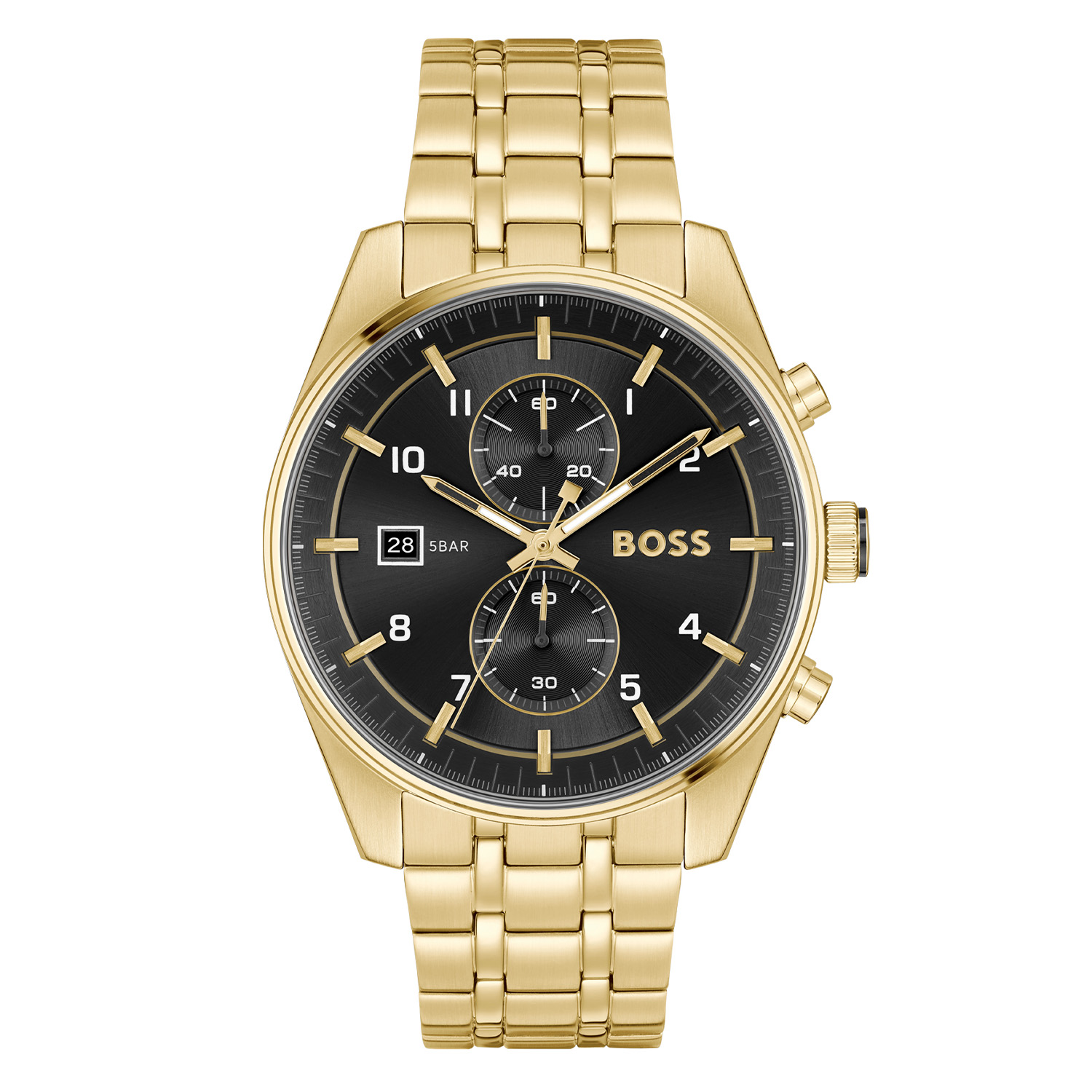 Boss horloge met stalen band, Skytraveller double/zwart