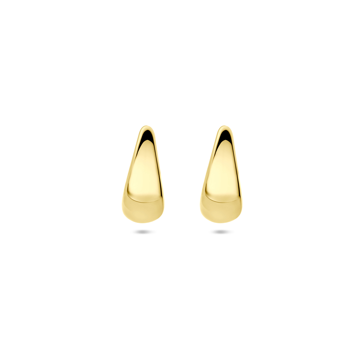14k Geelgouden stekeroorringen met een afmeting van 13x5,5mm.